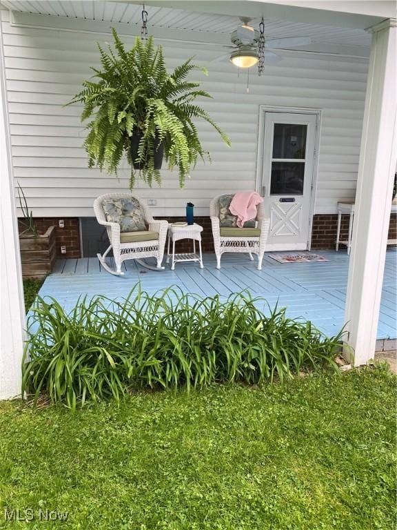 1912 Lisbon St, East Liverpool, OH 43920 - view of patio / terrace featuring ceiling fan and a wooden deck