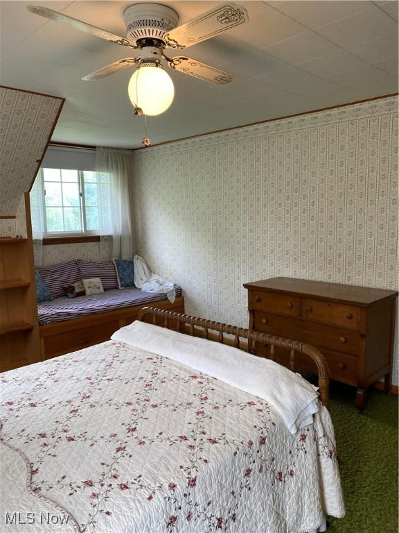 1912 Lisbon St, East Liverpool, OH 43920 - bedroom featuring wallpapered walls and a ceiling fan