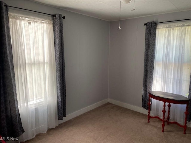 1605 E 46th St, Ashtabula, OH 44004 - spare room featuring healthy amount of natural light, light carpet, crown molding, and baseboards