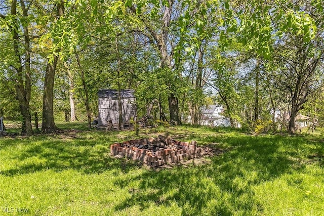 4202 Walter Ave, Parma, OH 44134 - view of green lawn featuring an outdoor fire pit