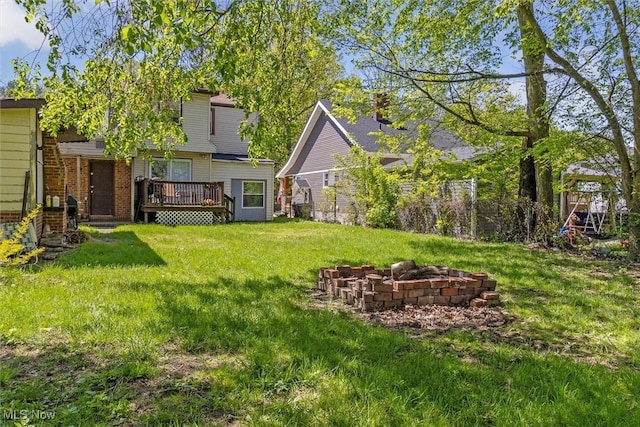 4202 Walter Ave, Parma, OH 44134 - view of grassy yard featuring a deck