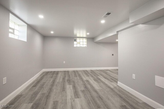 2205 W 85th St, Cleveland, OH 44102 - basement featuring recessed lighting, wood finished floors, and baseboards