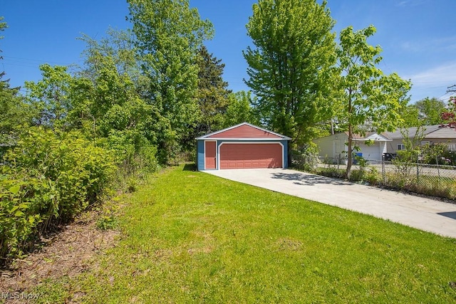 2205 W 85th St, Cleveland, OH 44102 - view of yard featuring a garage and an outdoor structure