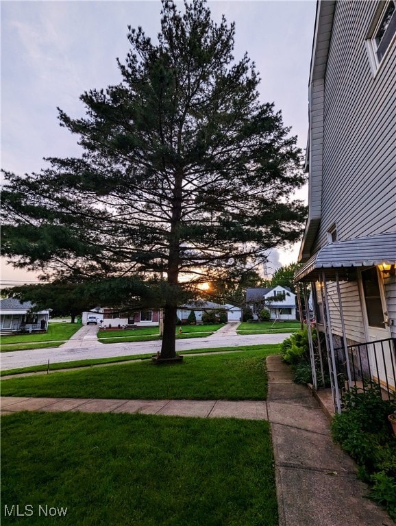 view of grassy yard