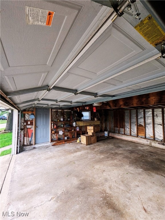 view of garage