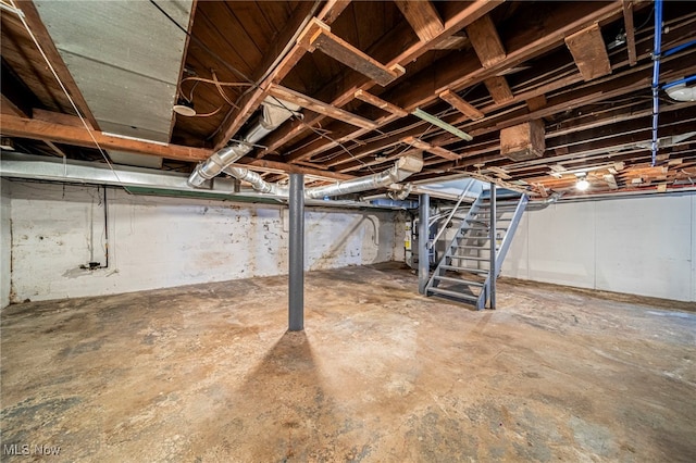 579 Main St, Conneaut, OH 44030 - unfinished basement with stairs