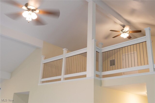 246 W Hamilton St, Oberlin, OH 44074 - detailed view of ceiling fan and beamed ceiling