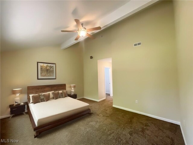 246 W Hamilton St, Oberlin, OH 44074 - bedroom with carpet floors, baseboards, and ceiling fan