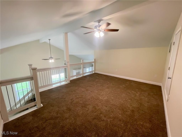 246 W Hamilton St, Oberlin, OH 44074 - bonus room featuring ceiling fan, dark carpet, and baseboards