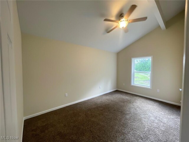 246 W Hamilton St, Oberlin, OH 44074 - empty room with dark carpet, ceiling fan, and baseboards
