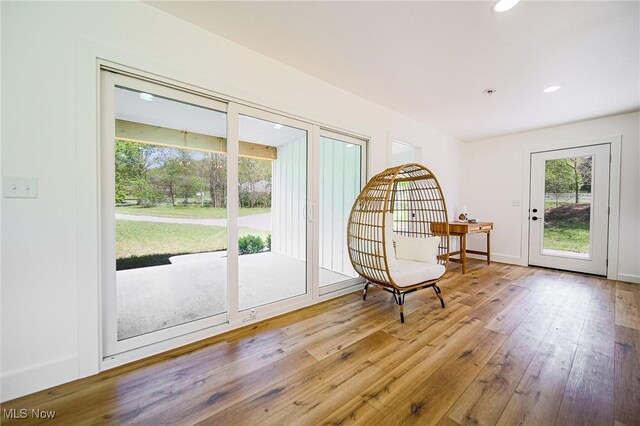 4043 Township Road 271, Killbuck, OH 44637 - living area featuring wood-type flooring and recessed lighting