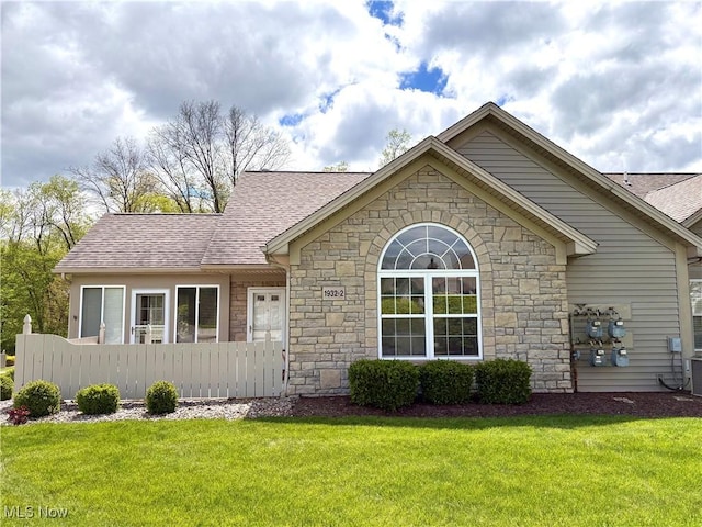 1932 S Lincoln Ave Unit 2, Salem, OH 44460 - ranch-style home featuring stone siding and roof with shingles