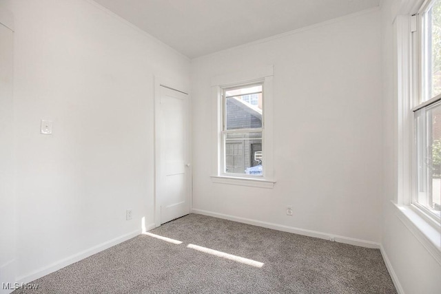 3615 Spokane Ave, Cleveland, OH 44109 - unfurnished room featuring carpet, baseboards, and ornamental molding