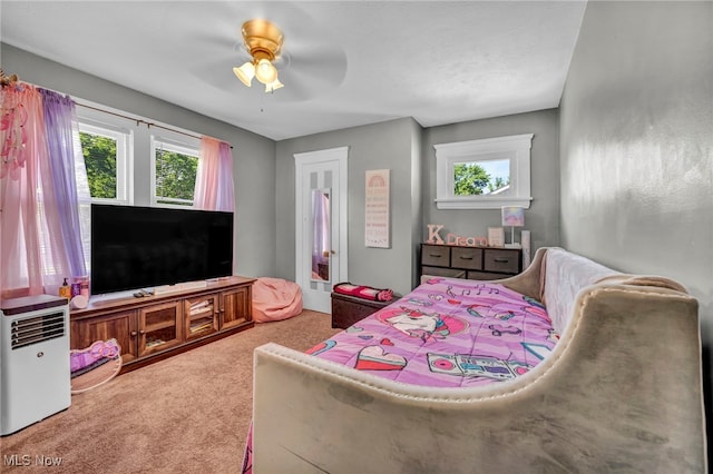 3403 Hartwood Rd, Cleveland Heights, OH 44112 - carpeted bedroom featuring a ceiling fan