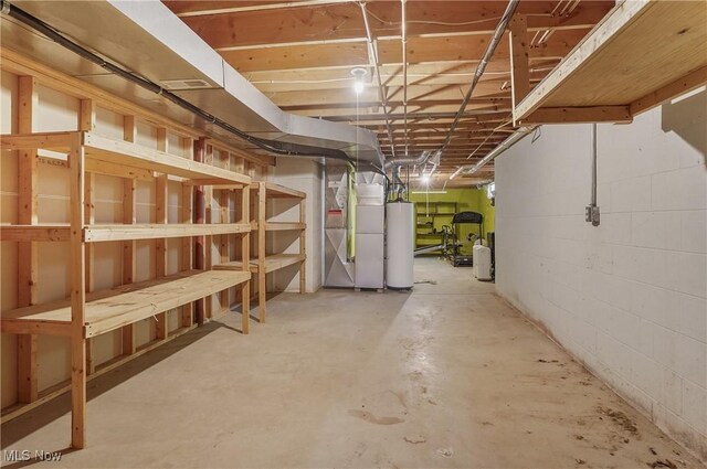 3277 Plainview Rd, Ravenna, OH 44266 - unfinished basement with water heater and heating unit