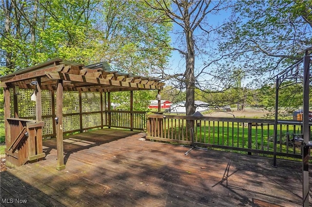 3277 Plainview Rd, Ravenna, OH 44266 - wooden terrace with a pergola
