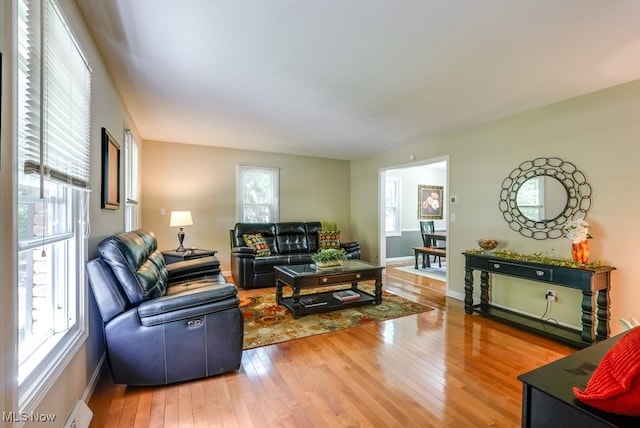 139 Elm Ct, Chagrin Falls, OH 44022 - living area featuring hardwood / wood-style floors and baseboards