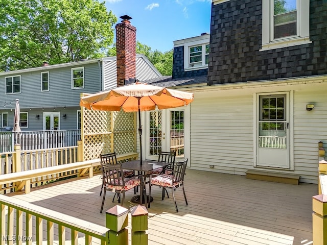 139 Elm Ct, Chagrin Falls, OH 44022 - wooden deck featuring outdoor dining area