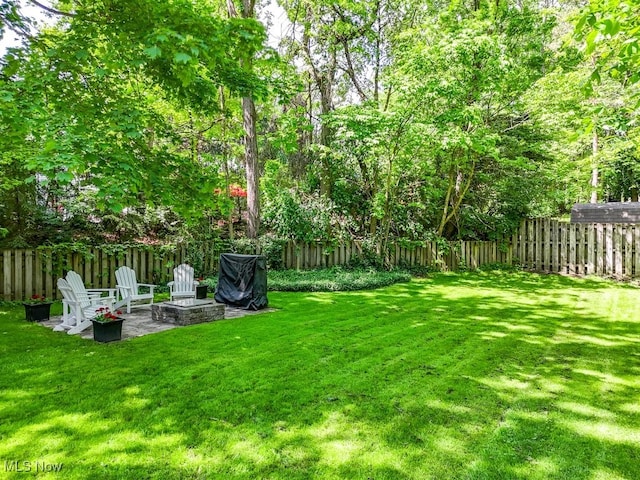 139 Elm Ct, Chagrin Falls, OH 44022 - view of yard featuring a patio and an outdoor fire pit
