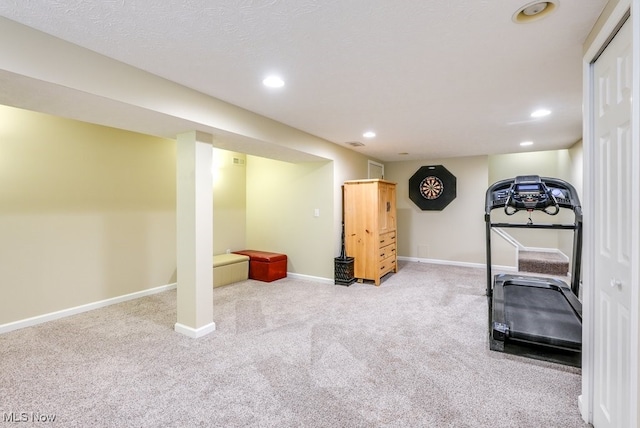 139 Elm Ct, Chagrin Falls, OH 44022 - workout area with carpet, recessed lighting, and baseboards