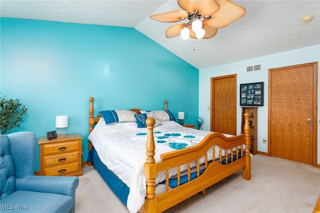 104 Joshua Dr, Rittman, OH 44270 - bedroom featuring vaulted ceiling, light carpet, and ceiling fan