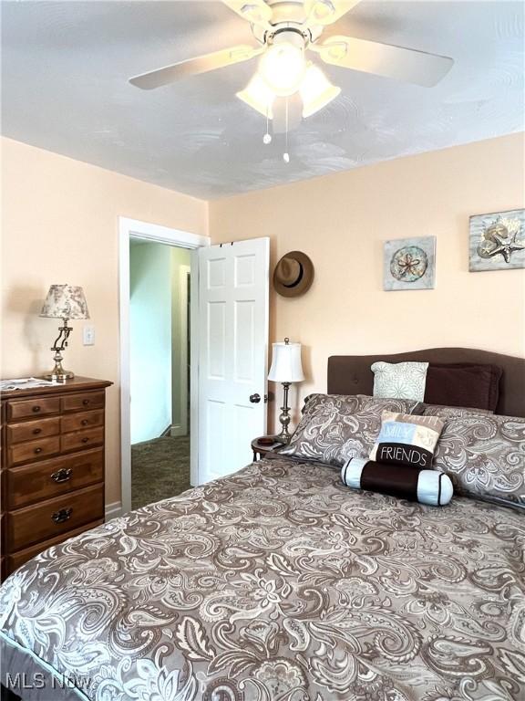2024 W 10th St, Ashtabula, OH 44004 - carpeted bedroom with ceiling fan