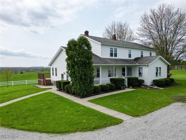 16321 Burton Windsor Rd, Middlefield, OH 44062 - view of front of property featuring covered porch and a chimney