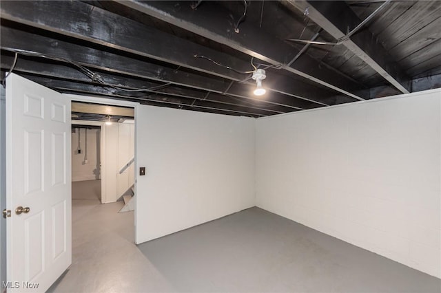 125 E 30th St, Lorain, OH 44055 - finished basement with concrete block wall and stairway