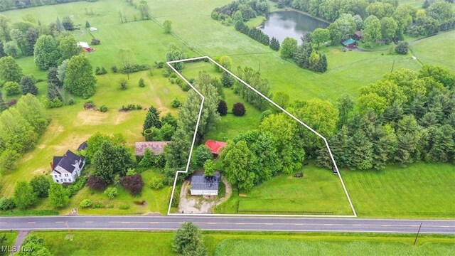 10597 State Route 82, Windham, OH 44288 - overview of rural landscape with property boundaries highlighted and a large body of water
