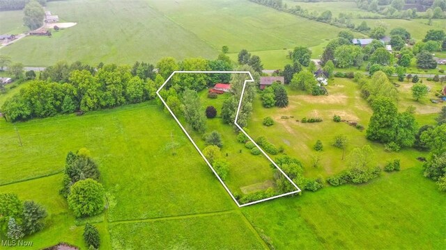 10597 State Route 82, Windham, OH 44288 - overview of rural landscape with property boundaries highlighted and a pastoral area