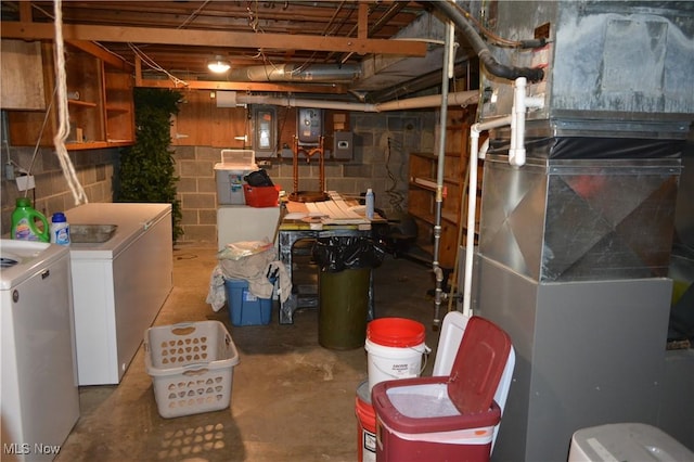 238 E Main St, New London, OH 44851 - unfinished below grade area with washer and dryer