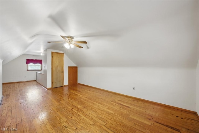 21031 Ball Ave, Euclid, OH 44123 - bonus room with light wood-style floors, lofted ceiling, a ceiling fan, and baseboards