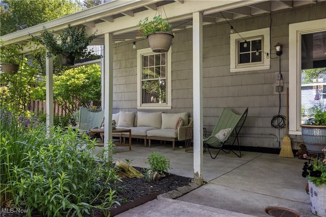 2671 Haddam Rd, Cleveland, OH 44120 - porch featuring an outdoor living space