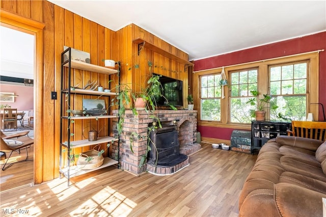 2671 Haddam Rd, Cleveland, OH 44120 - living area with wood finished floors and wooden walls