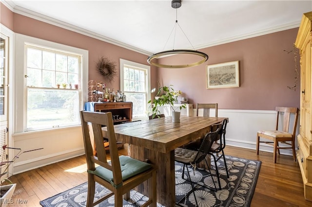 2671 Haddam Rd, Cleveland, OH 44120 - dining room featuring ornamental molding and wood-type flooring