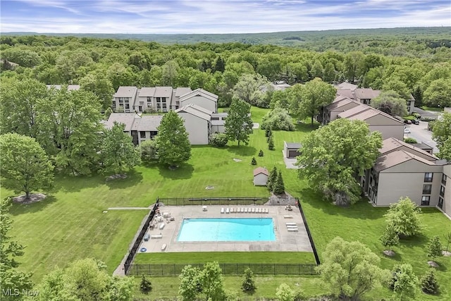 1145 Canyon View Rd Unit 206, Sagamore Hills, OH 44067 - bird's eye view of a heavily wooded area and a pool