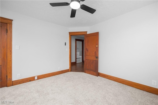 1138 W 6th St, Lorain, OH 44052 - spare room featuring baseboards, carpet flooring, and ceiling fan