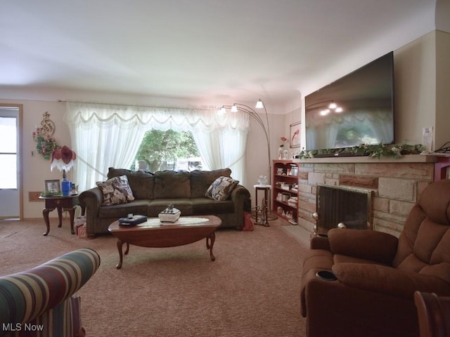 4628 Monticello Blvd, South Euclid, OH 44143 - carpeted living area with a fireplace
