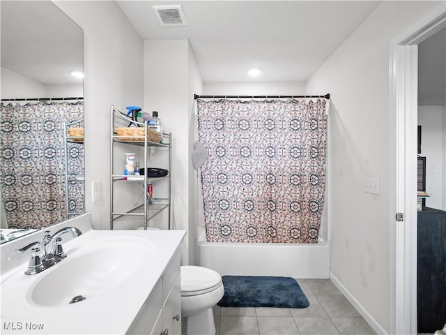 3243 Broadleaf Way, Brunswick, OH 44212 - bathroom featuring tile patterned flooring, vanity, toilet, and shower / bathtub combination with curtain