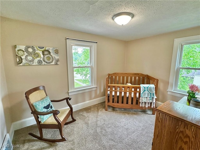 177 N Cleveland Ave, Mogadore, OH 44260 - bedroom with a baseboard heating unit, a textured ceiling, and carpet floors