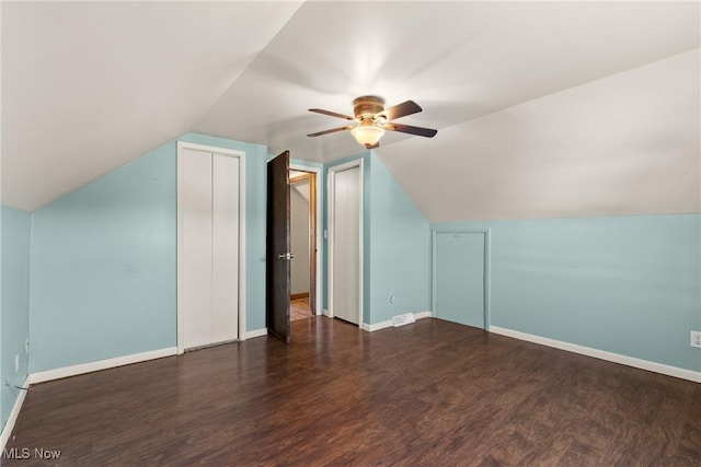 60620 Main St, Jacobsburg, OH 43933 - bonus room with wood finished floors, ceiling fan, baseboards, and vaulted ceiling