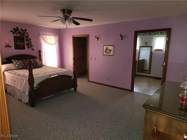 5747 E Clinton St, Albany, OH 45710 - bedroom featuring carpet, a ceiling fan, and baseboards