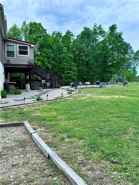 10664 W Little Kanawha Hwy, Mount Zion, WV 26151 - view of green lawn with stairs