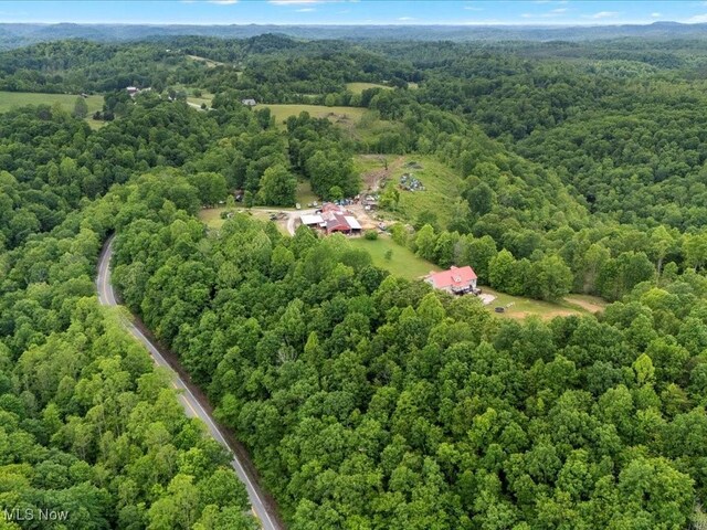 10664 W Little Kanawha Hwy, Mount Zion, WV 26151 - aerial overview of property's location featuring a heavily wooded area