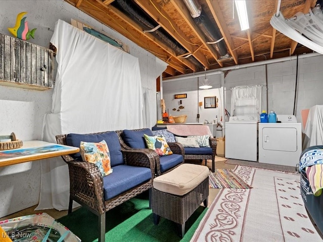 10664 W Little Kanawha Hwy, Mount Zion, WV 26151 - unfinished basement with washing machine and clothes dryer