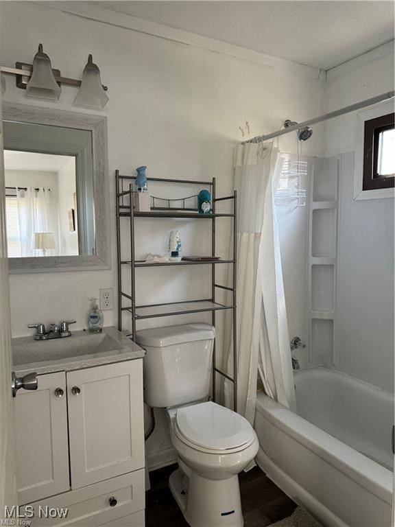 14240 Crk 410, Lot, Coshocton, OH 43812 - bathroom with toilet, shower / tub combo, vanity, and wood finished floors