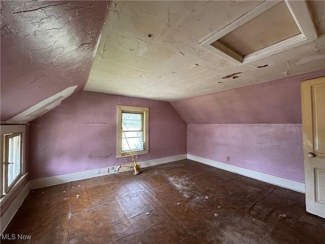 202 E Spring St, Bethesda, OH 43719 - additional living space featuring vaulted ceiling and baseboards