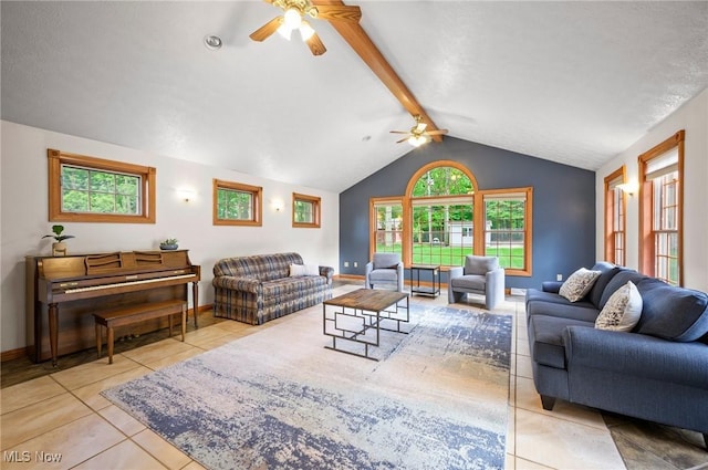 27539 Linwood Cir, North Olmsted, OH 44070 - living room with a ceiling fan and tile patterned floors