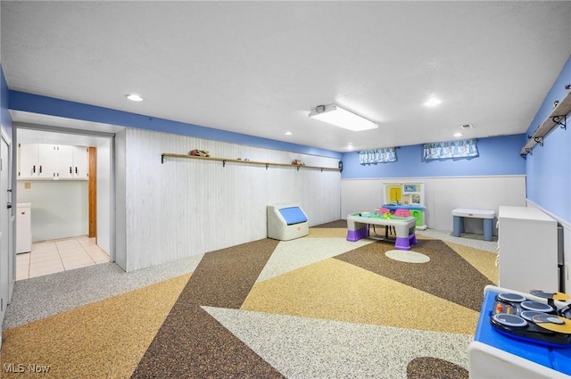 27539 Linwood Cir, North Olmsted, OH 44070 - playroom with recessed lighting and a wainscoted wall