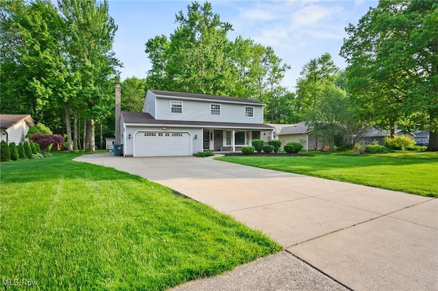 27539 Linwood Cir, North Olmsted, OH 44070 - traditional home featuring a porch, a front yard, and concrete driveway